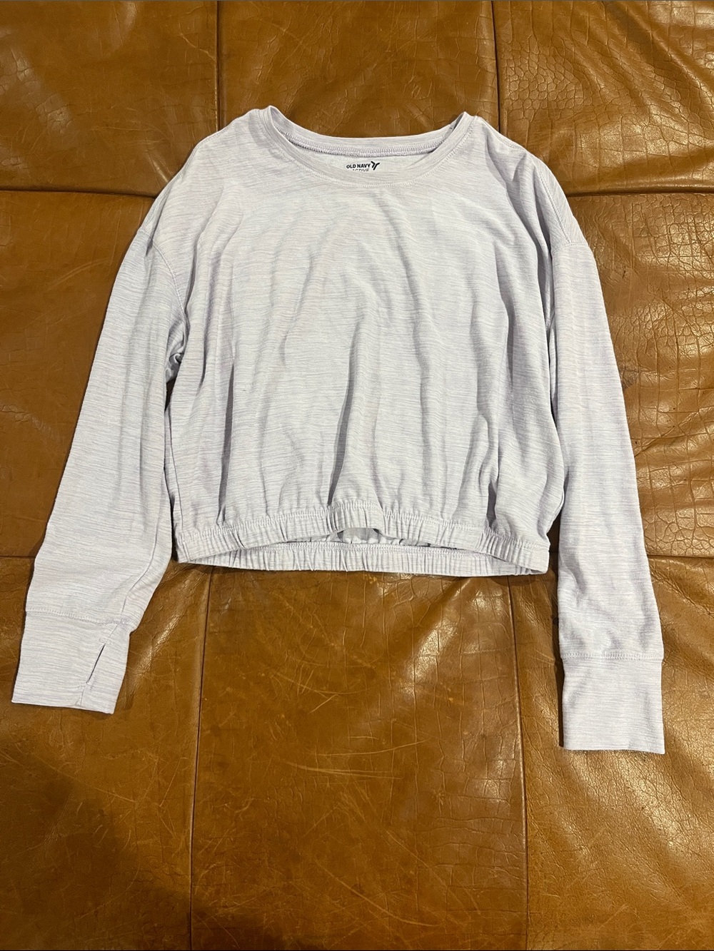 Old Navy Light Lavender Long Sleeve Cropped Tee